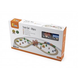 Wooden Train Set 39pcs