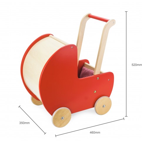 Wooden Doll Pram